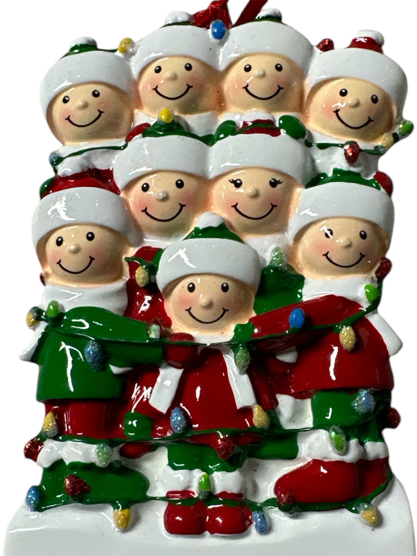 Family tangled in lights