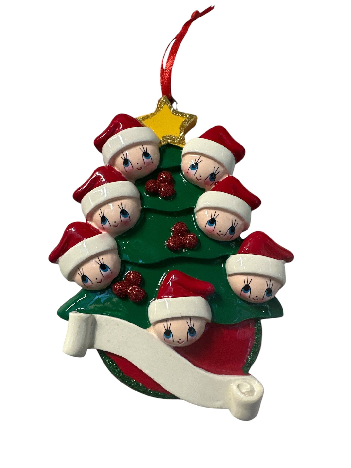 Christmas family Tree Ornament - 7 names
