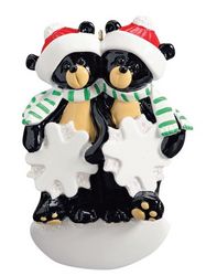 Black Bear Couple Christmas Ornament