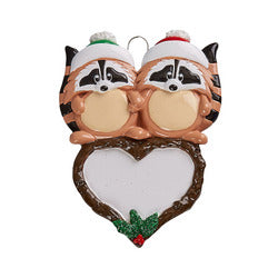 Raccoon couple Christmas Ornament