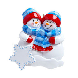 Snow Buddies couple Christmas Ornament