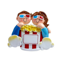 Movie Night  couple Christmas Ornament