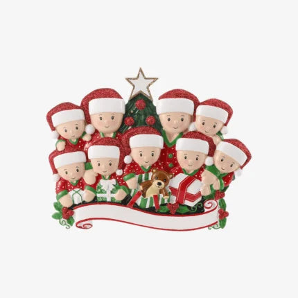 Opening presents Family Christmas Ornaments
