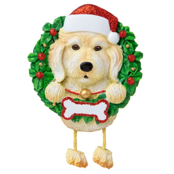 Dog ( pure breed) Labradoodle White Christmas Ornament
