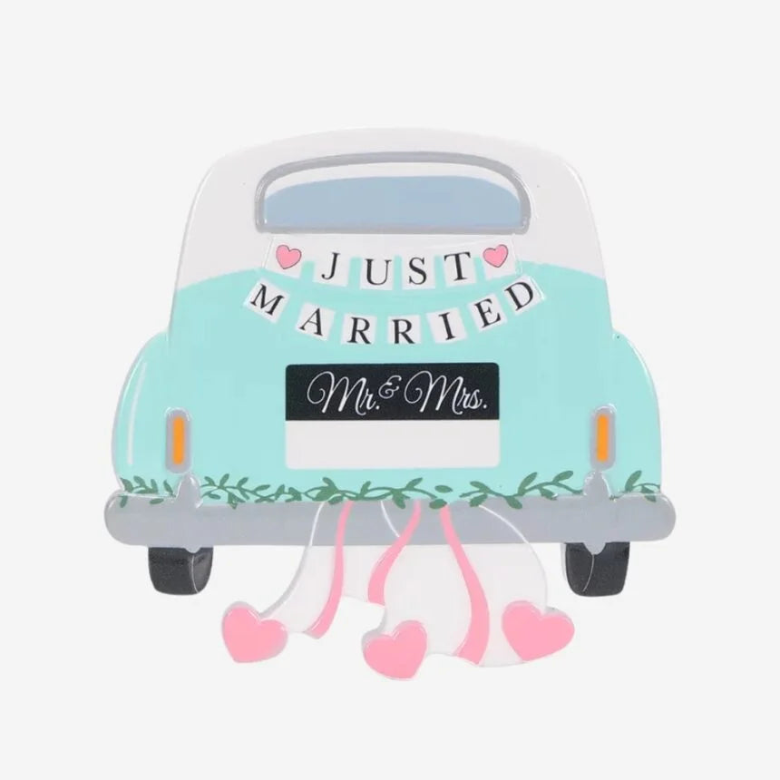 Just Married Car Christmas Ornament