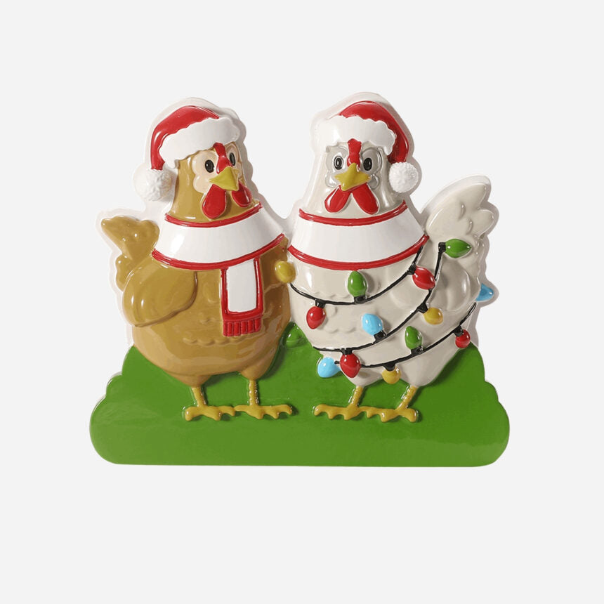 Farm Chicken Family Christmas Ornaments