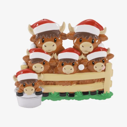 Highland Cow Family Christmas Ornament