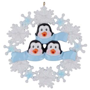 Penguin Family with snowflakes