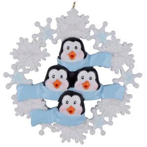 Penguin Family with snowflakes