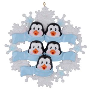 Penguin Family with snowflakes