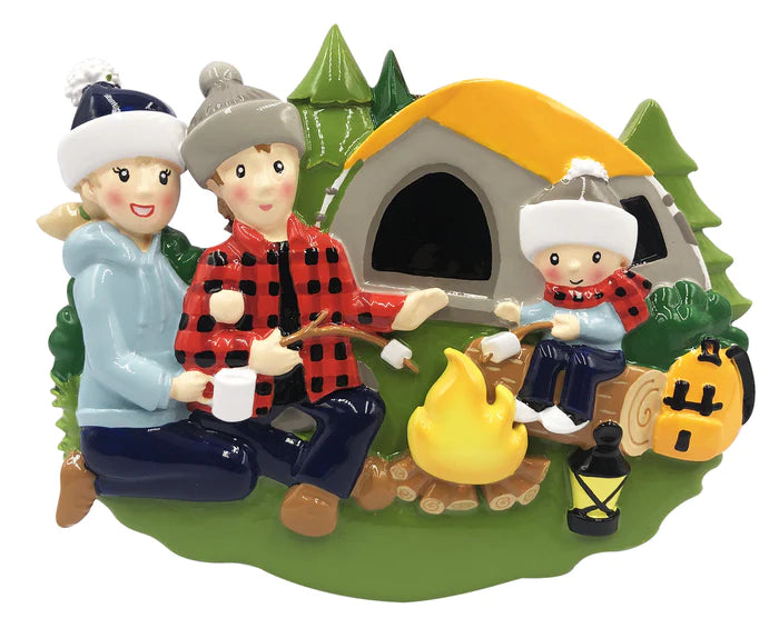 Camp fire Family Christmas Ornament