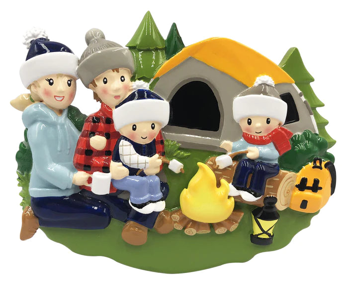 Camp fire Family Christmas Ornament
