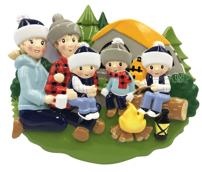 Camp fire Family Christmas Ornament