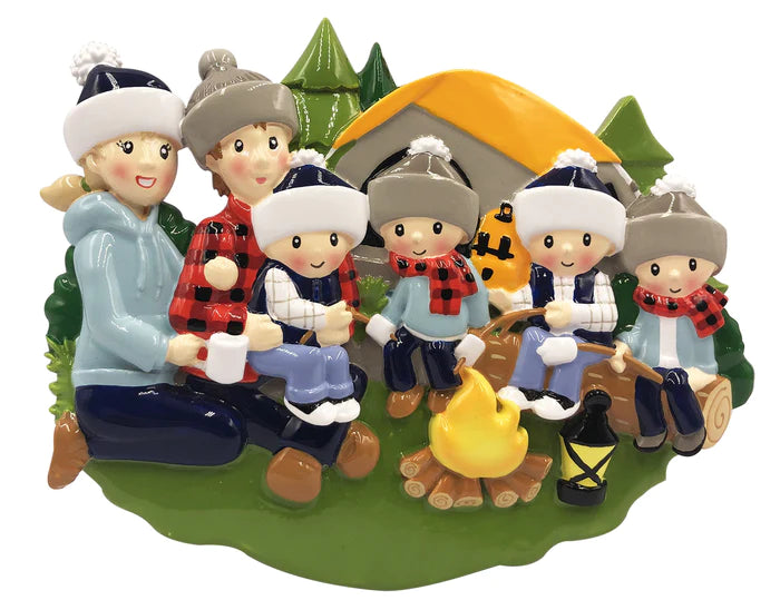 Camp fire Family Christmas Ornament