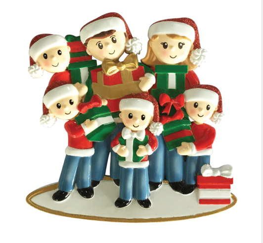 Carrying Presents Family Christmas Ornament