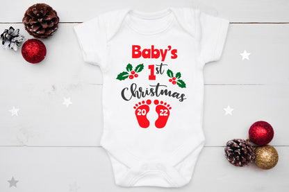 DESIGNS 1 - T-SHIRT BABY'S 1ST CHRISTMAS