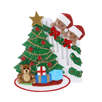 AA Family Peeking Christmas Ornament