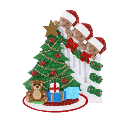 AA Family Peeking Christmas Ornament