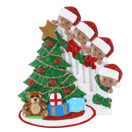 AA Family Peeking Christmas Ornament