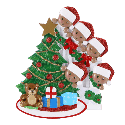 AA Family Peeking Christmas Ornament