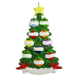 Green tree Family Christmas Ornament