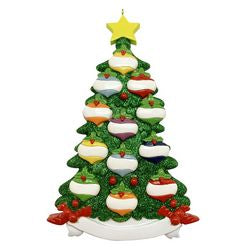 Green tree Family Christmas Ornament