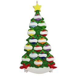 Green tree Family Christmas Ornament