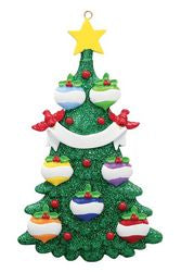 Green tree Family Christmas Ornament