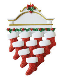 White mantle Family Christmas Ornament