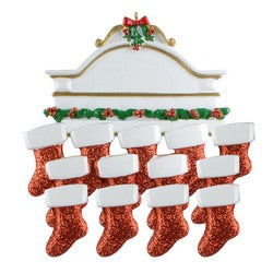 White mantle Family Christmas Ornament