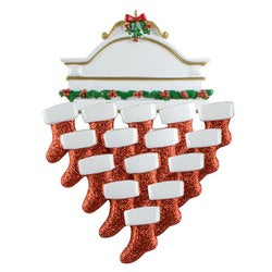 White mantle Family Christmas Ornament