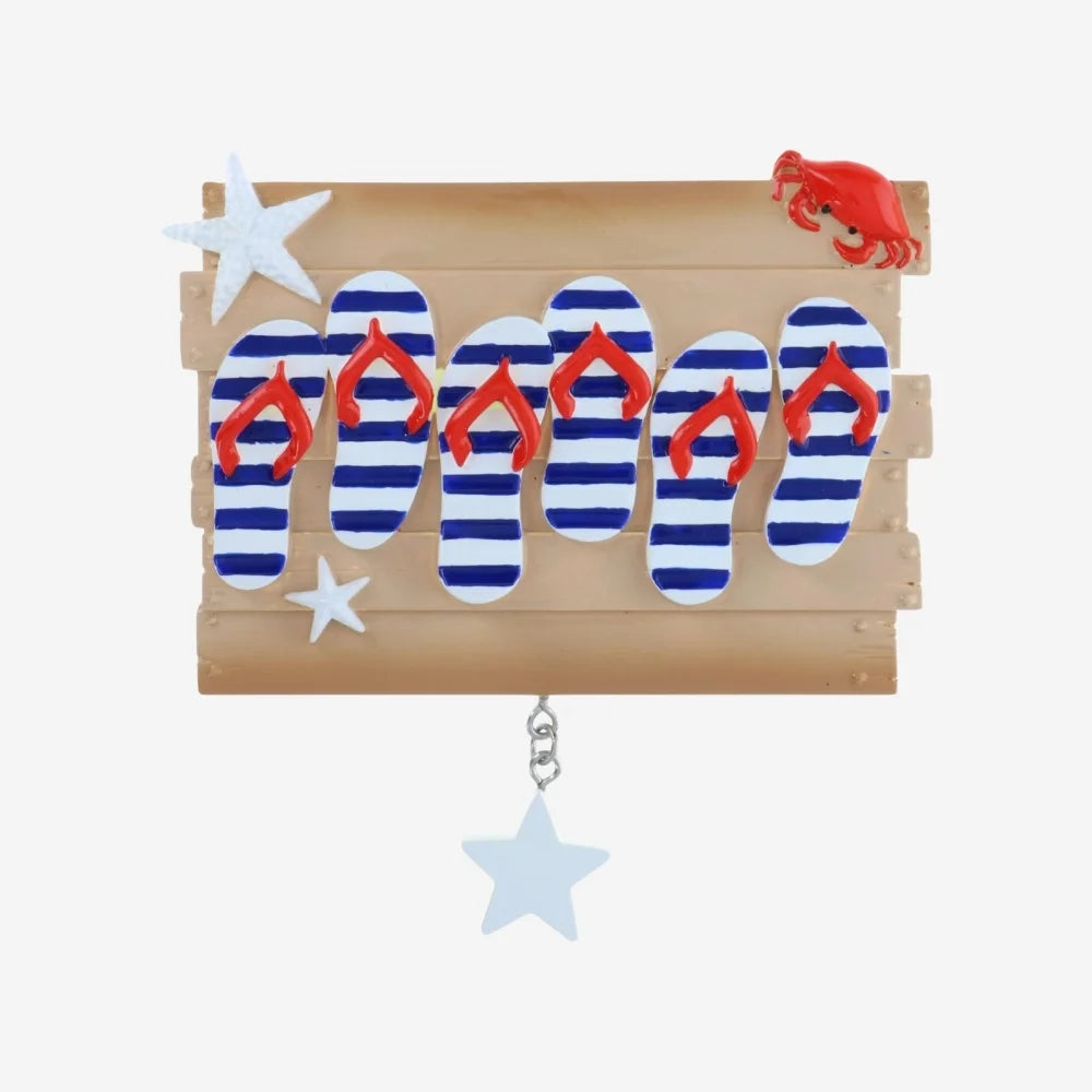 New flip flop Family Christmas Ornaments