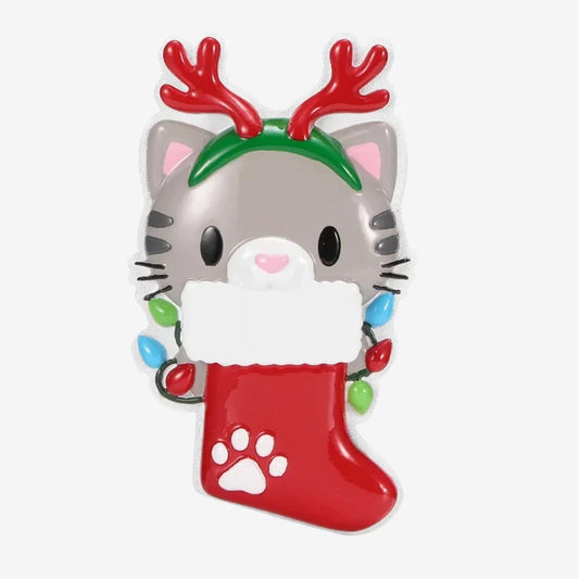 cat with reindeer antlers Christmas Ornament
