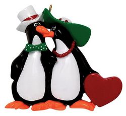 Penguin Stroll Couple Christmas ornament