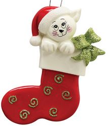 Cat Stocking Christmas Ornament