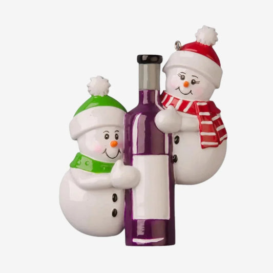 Wine Bottle Couple Christmas Ornament