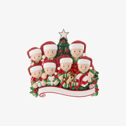 Opening presents Family Christmas Ornaments