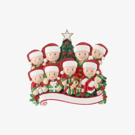 Opening presents Family Christmas Ornaments