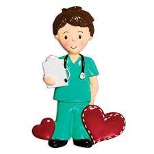 Male Nurse christmas ornament