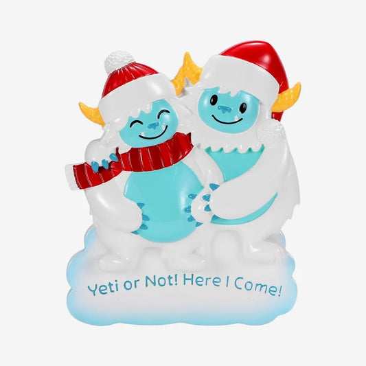 YETI EXPECTING FAMILY CHRISTMAS ORNAMENTS