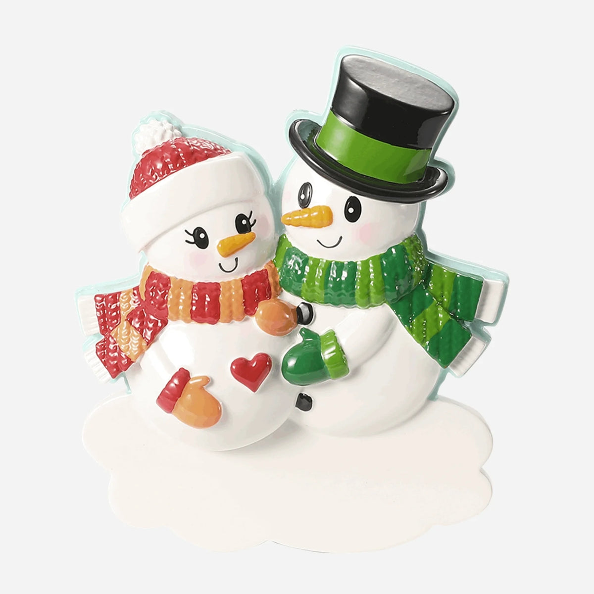 We're expecting New Snowman Couple W/ Heart Christmas Ornament