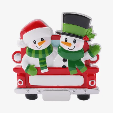 Back of Red Truck  Family Christmas Ornament