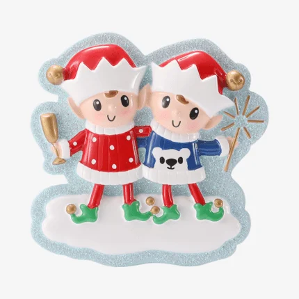 Elves in Sweaters Family Christmas Ornament