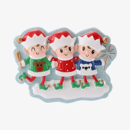 Elves in Sweaters Family Christmas Ornament