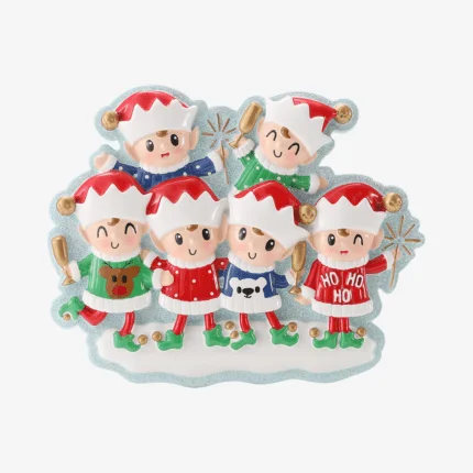 Elves in Sweaters Family Christmas Ornament