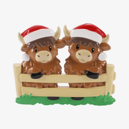 Highland Cow Family Christmas Ornament
