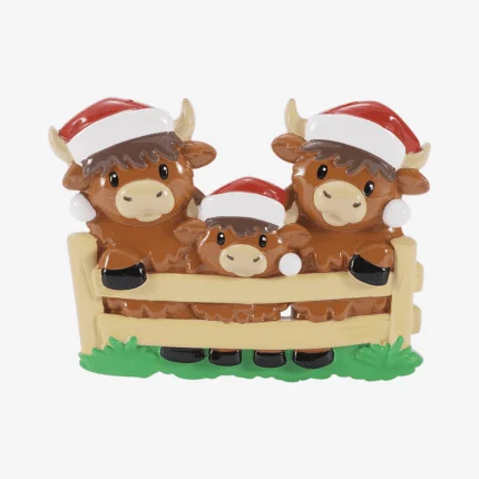 Highland Cow Family Christmas Ornament