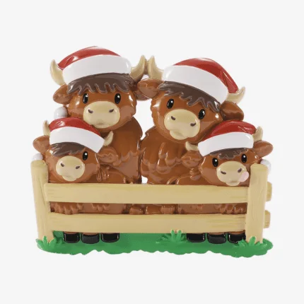 Highland Cow Family Christmas Ornament