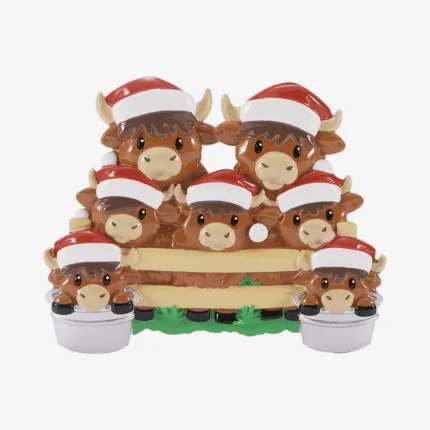 Highland Cow Family Christmas Ornament