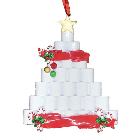 Toilet Paper Christmas Tree Ornaments holds 20 names